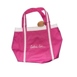 Vintage Cookie Lee Pink‎ Canvas Tote Bag Women's Handbag fashion jewelry givvy
